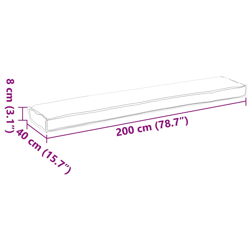 vidaXL Pallet Kussen Set 2 pcs Antraciet 200 x 40 x 8 cm Oxford Stof