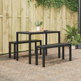 vidaXL Tuin Eettafel Set 3 pcs Antraciet Staal