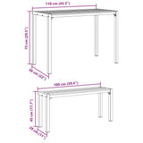 vidaXL Tuin Eettafel Set 3 pcs Antraciet Staal