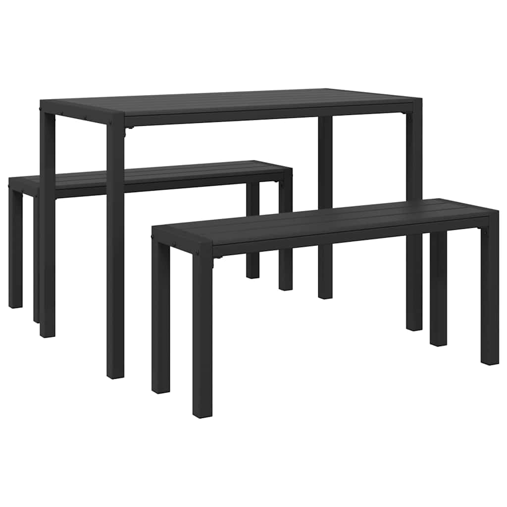 vidaXL Tuin Eettafel Set 3 pcs Antraciet Staal