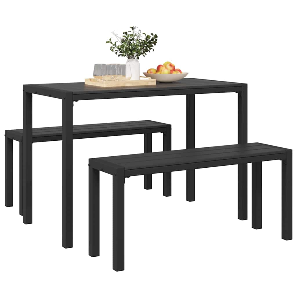 vidaXL Tuin Eettafel Set 3 pcs Antraciet Staal