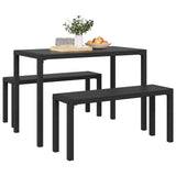 vidaXL Tuin Eettafel Set 3 pcs Antraciet Staal