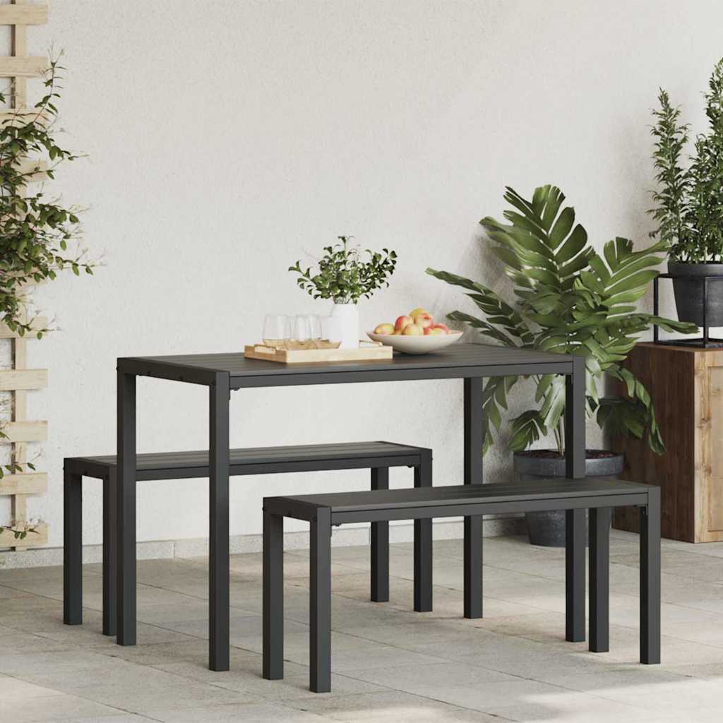 vidaXL Tuin Eettafel Set 3 pcs Antraciet Staal