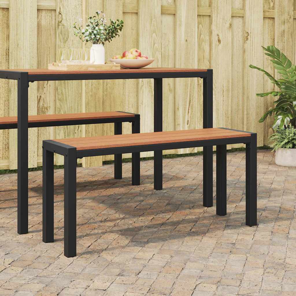 vidaXL Tuinbank Zwart 100 x 28 x 45cm Staal