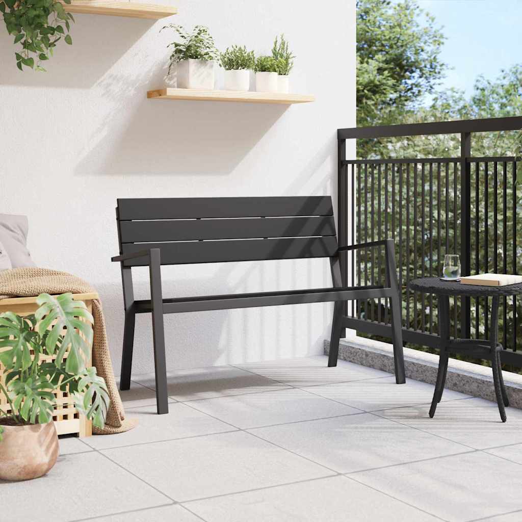 vidaXL Tuinbank Zwart 118 x 54 x 77cm Staal