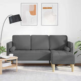 vidaXL Sofa set with cushions 2 pcs Light gray Polyester