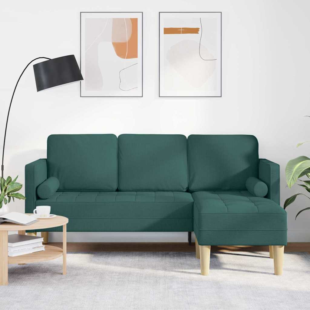 vidaXL Sofa set with cushions 2 pcs Light gray Polyester
