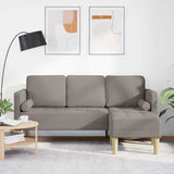 vidaXL Sofa set with cushions 2 pcs Light gray Polyester