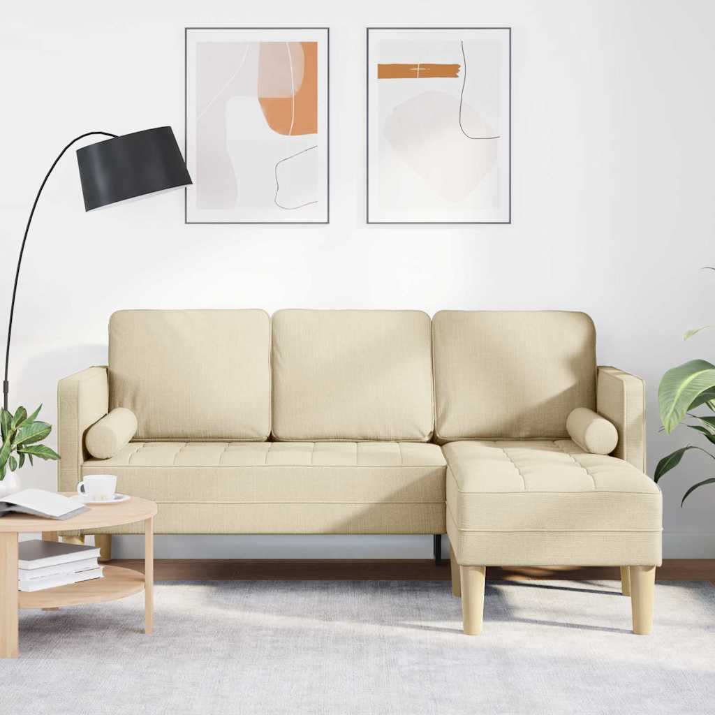vidaXL Sofa set with cushions 2 pcs Light gray Polyester