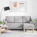 vidaXL Sofa set with cushions 2 pcs Light gray Polyester