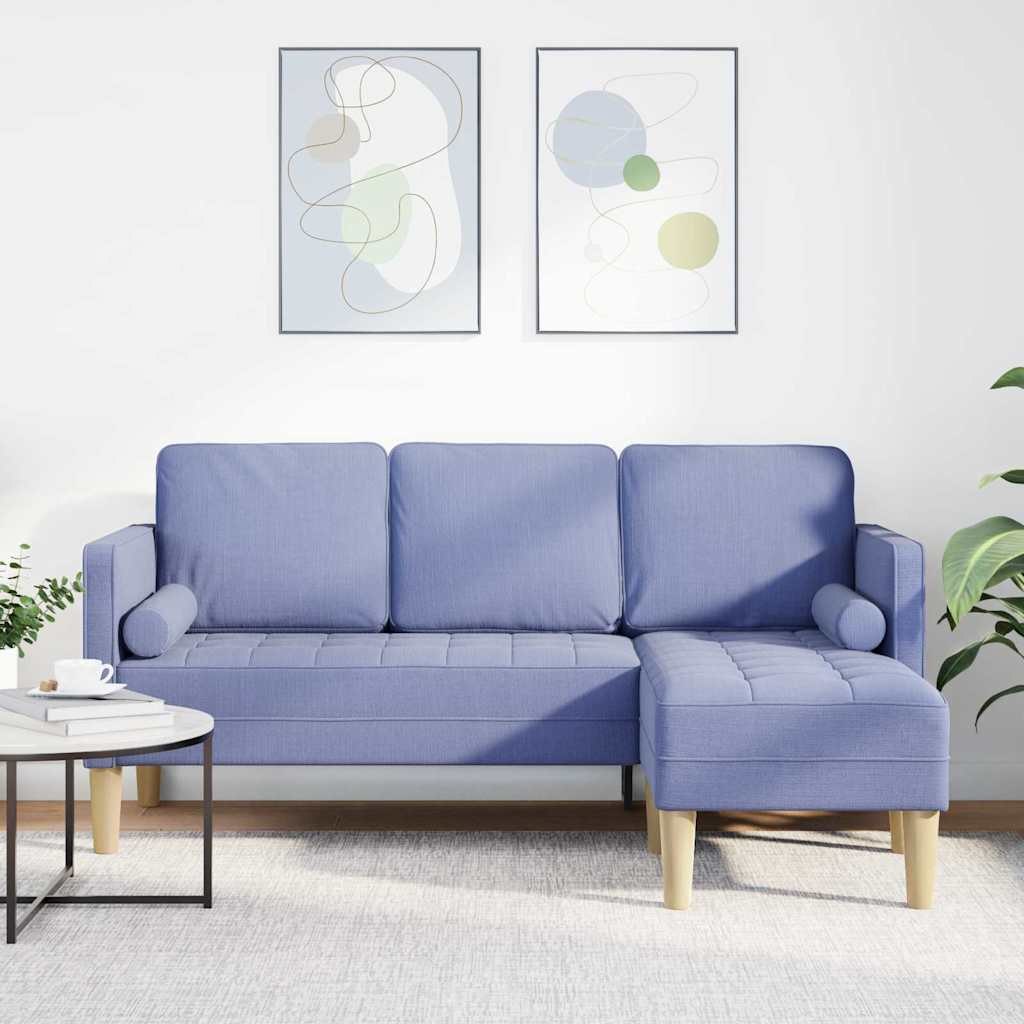 vidaXL Sofa set with cushions 2 pcs Light gray Polyester