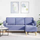 vidaXL Sofa set with cushions 2 pcs Light gray Polyester