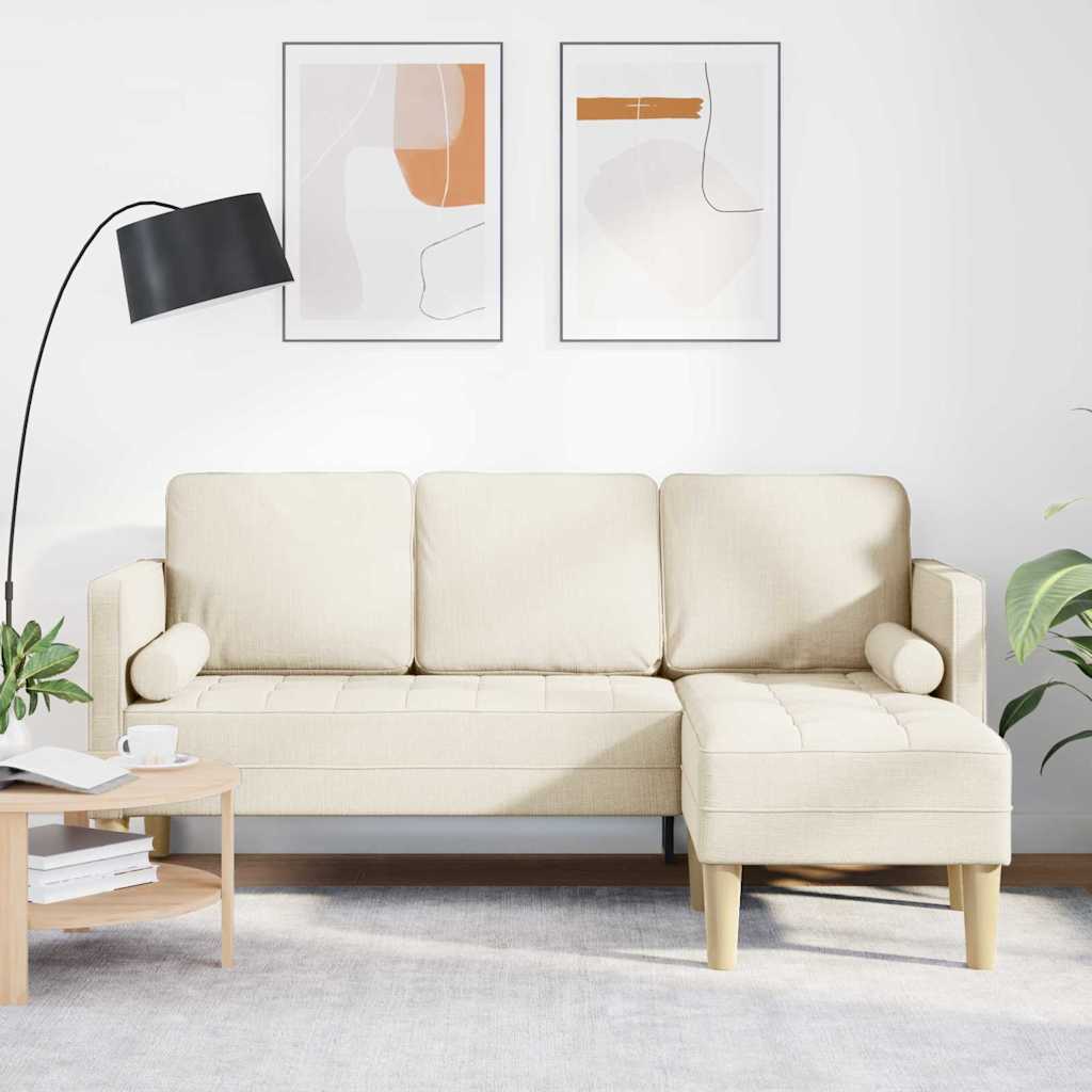 vidaXL Sofa set with cushions 2 pcs Light gray Polyester