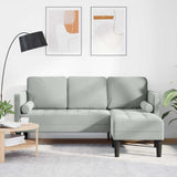 vidaXL Sofa set with cushions 2 pcs Light gray Polyester