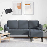 vidaXL Sofa set with cushions 2 pcs Light gray Polyester