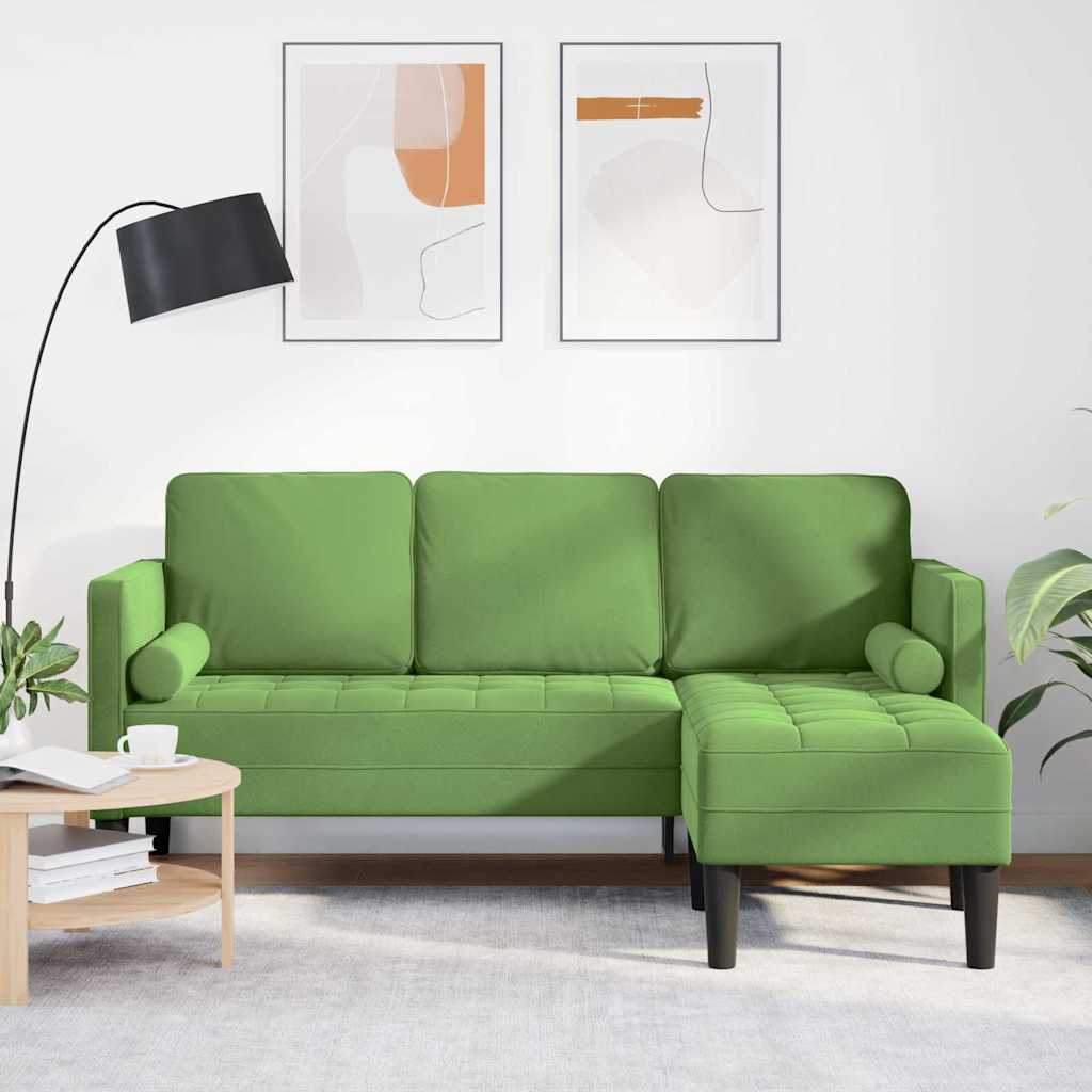 vidaXL Sofa set with cushions 2 pcs Light gray Polyester