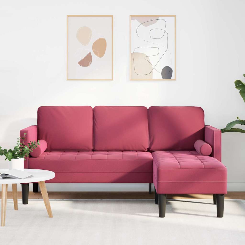 vidaXL Sofa set with cushions 2 pcs Light gray Polyester