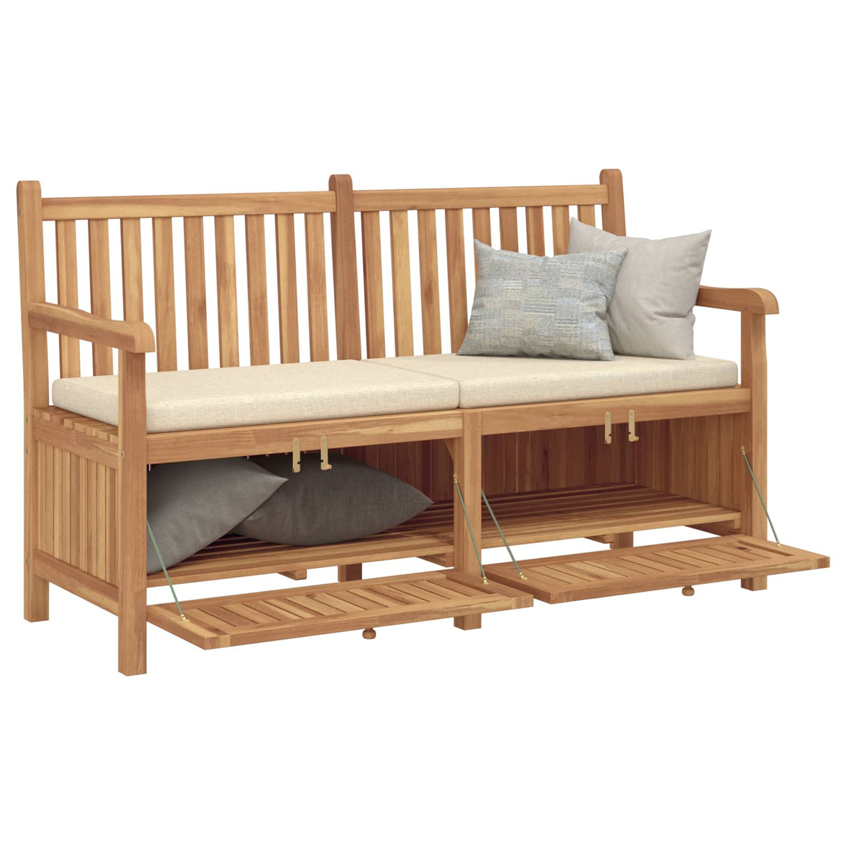 vidaXL Storage Bench Brown 114 x 60 x 90 cm Solid Teak Wood