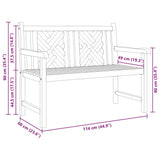 vidaXL Garden Bench 114 x 60 x 90 cm Solid Teakwood