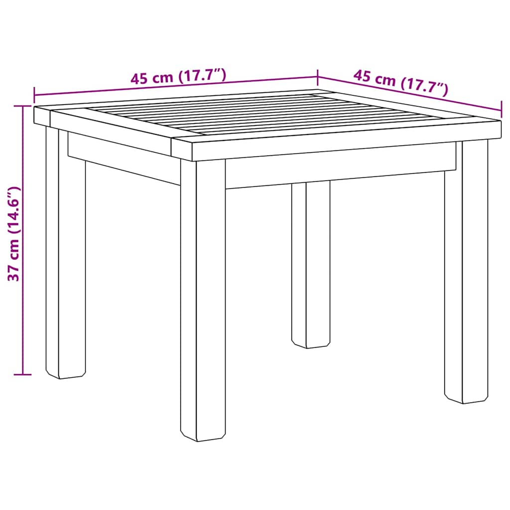 vidaXL Salontafel Bruin 45 x 45 x 36 cm Massief Teakhout