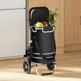 vidaXL Winkelwagen Zwart 36,5 x 46,5 x 100,5 cm Oxford stof