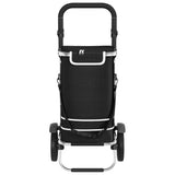 vidaXL Winkelwagen Zwart 36,5 x 46,5 x 100,5 cm Oxford stof