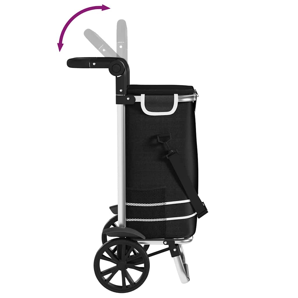 vidaXL Winkelwagen Zwart 36,5 x 46,5 x 100,5 cm Oxford stof