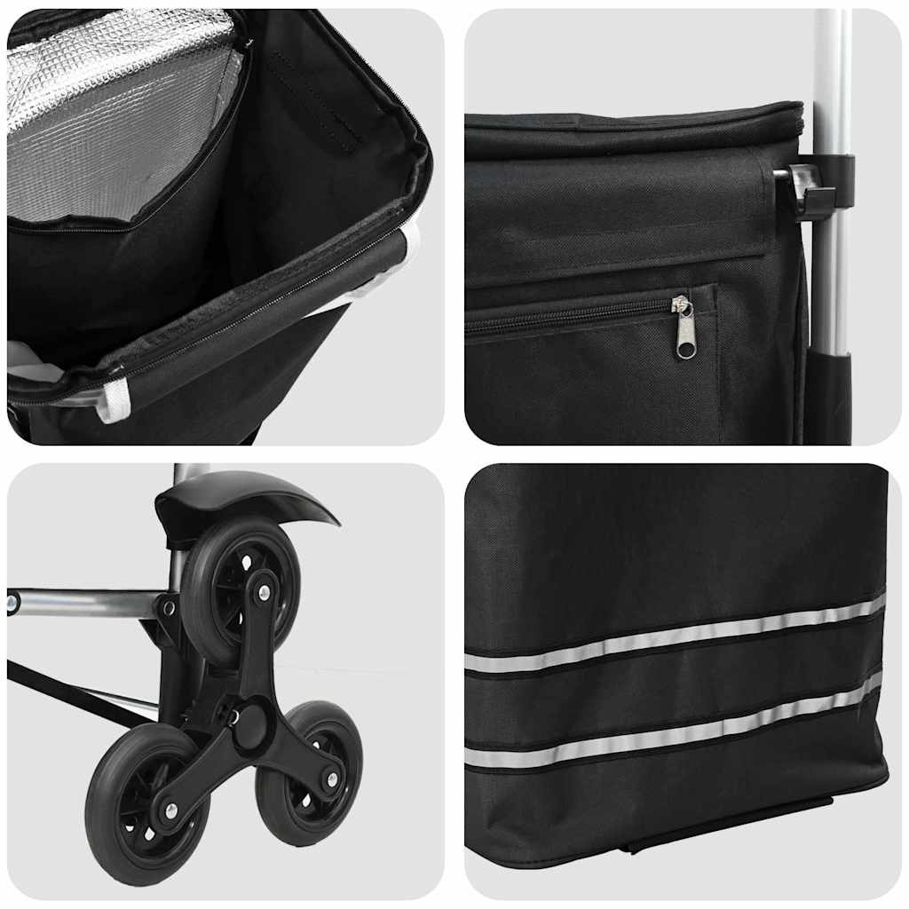 vidaXL Winkelwagen Zwart 47 x 39 x 100,5 cm Oxford stof