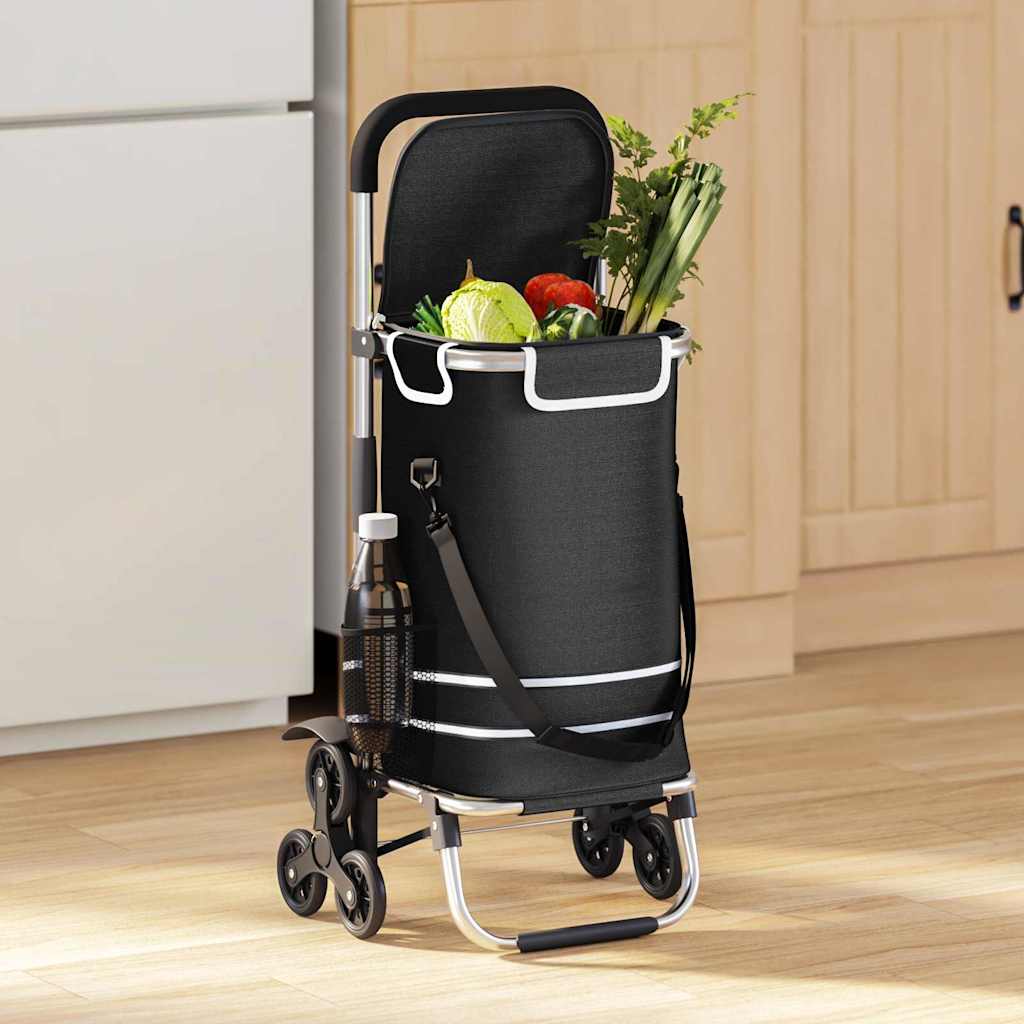 vidaXL Winkelwagen Zwart 47 x 39 x 100,5 cm Oxford stof