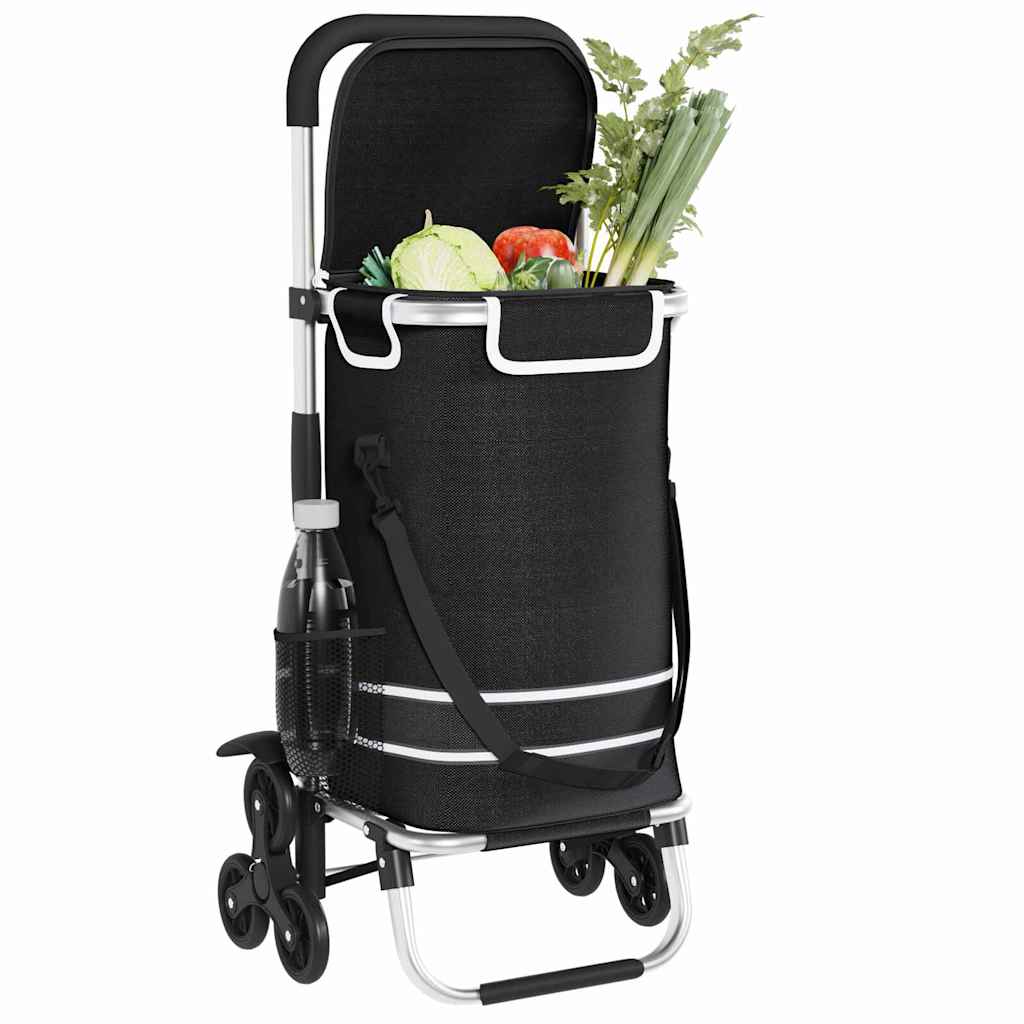 vidaXL Winkelwagen Zwart 47 x 39 x 100,5 cm Oxford stof