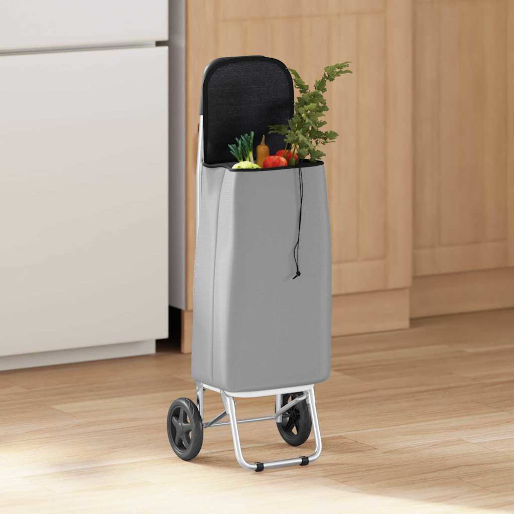 vidaXL Shopping Trolley Grey 35 x 28 x 92 cm Oxford fabric