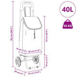 vidaXL Shopping Trolley Grey 35 x 28 x 92 cm Oxford fabric