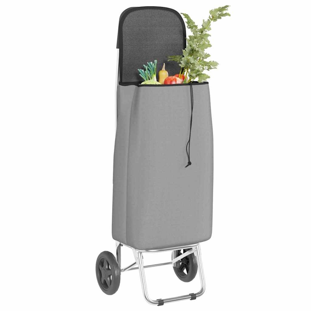 vidaXL Shopping Trolley Grey 35 x 28 x 92 cm Oxford fabric