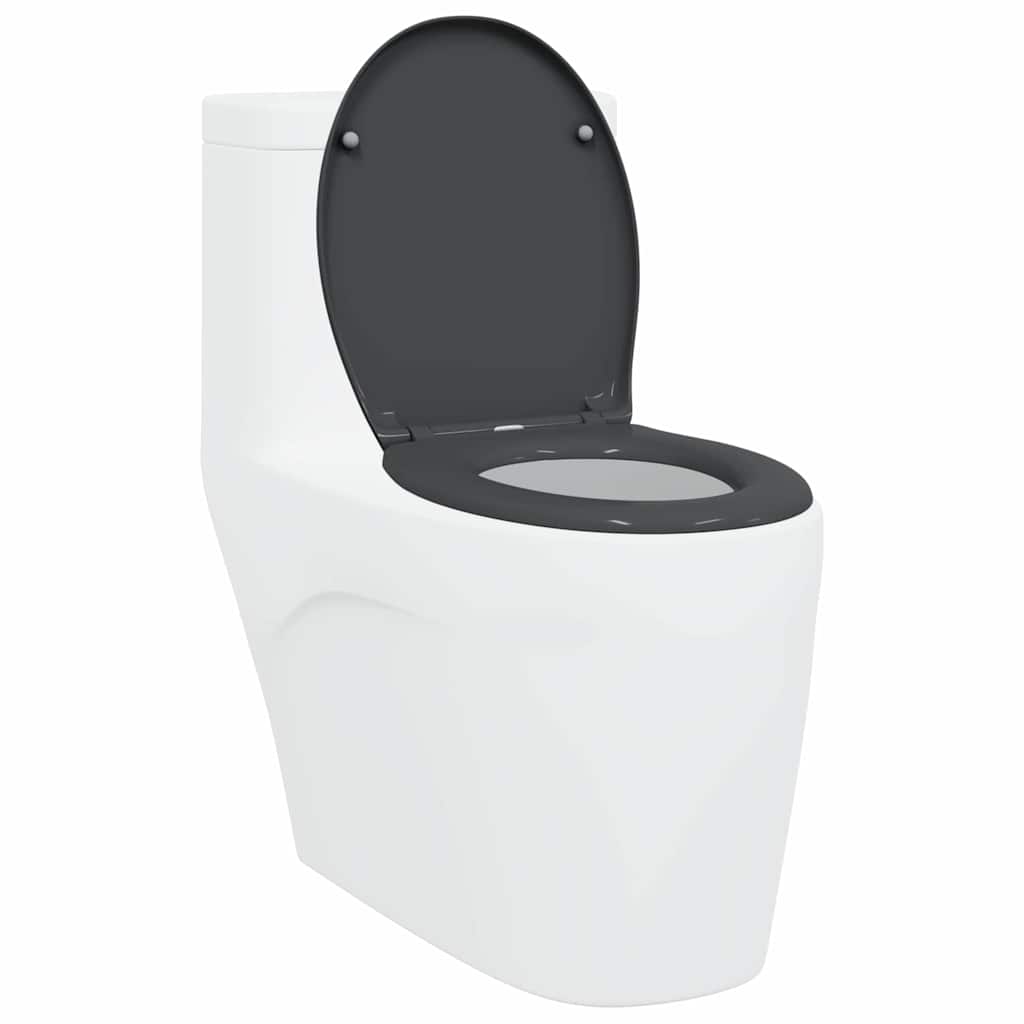 vidaXL Toiletbril Antraciet 47 x 37 x 4 cm Duroplast