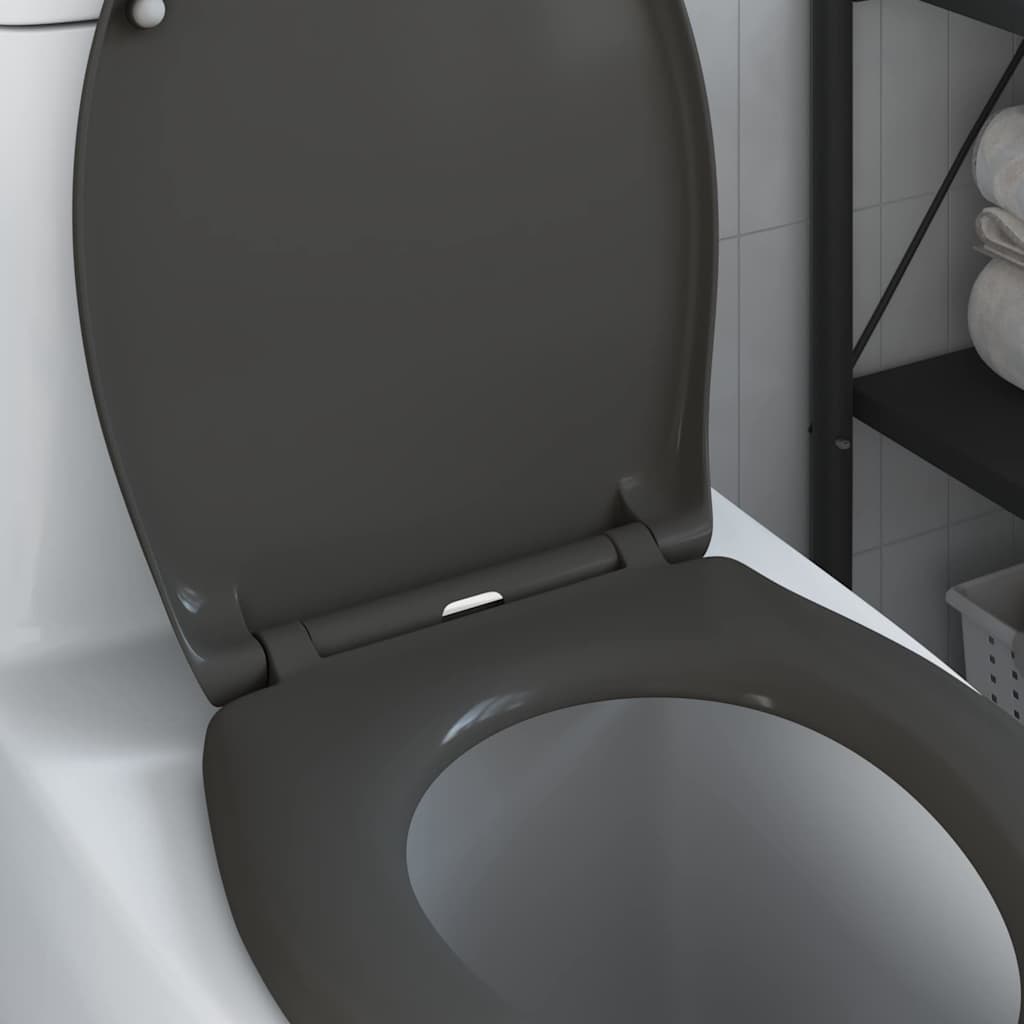 vidaXL Toiletbril Antraciet 47 x 37 x 4 cm Duroplast