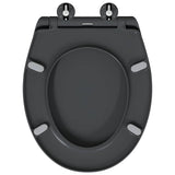 vidaXL Toiletbril Antraciet 47 x 37 x 4 cm Duroplast