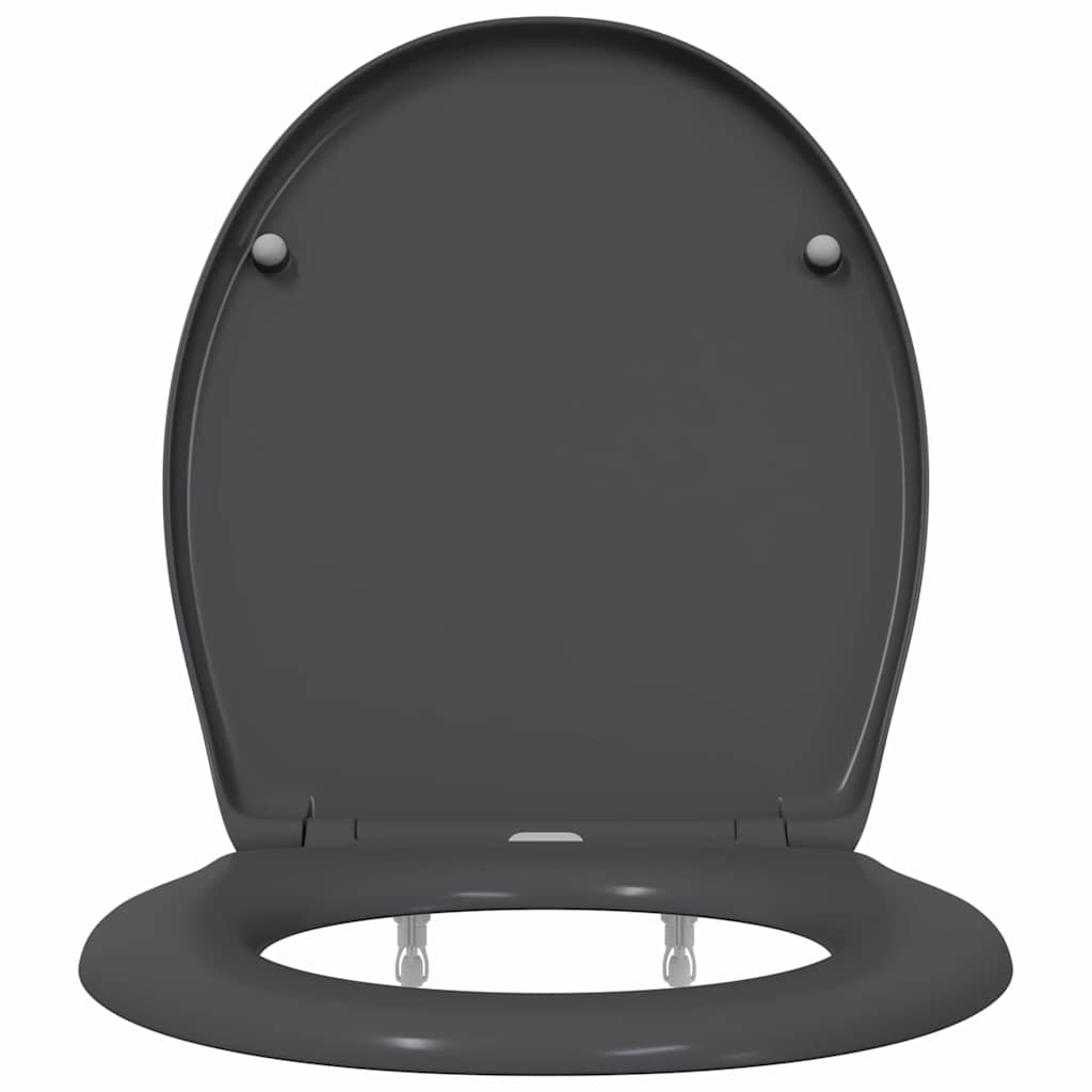 vidaXL Toiletbril Antraciet 47 x 37 x 4 cm Duroplast