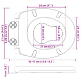 vidaXL Toilet Seat Anthracite 47 x 37 x 4 cm Duroplast