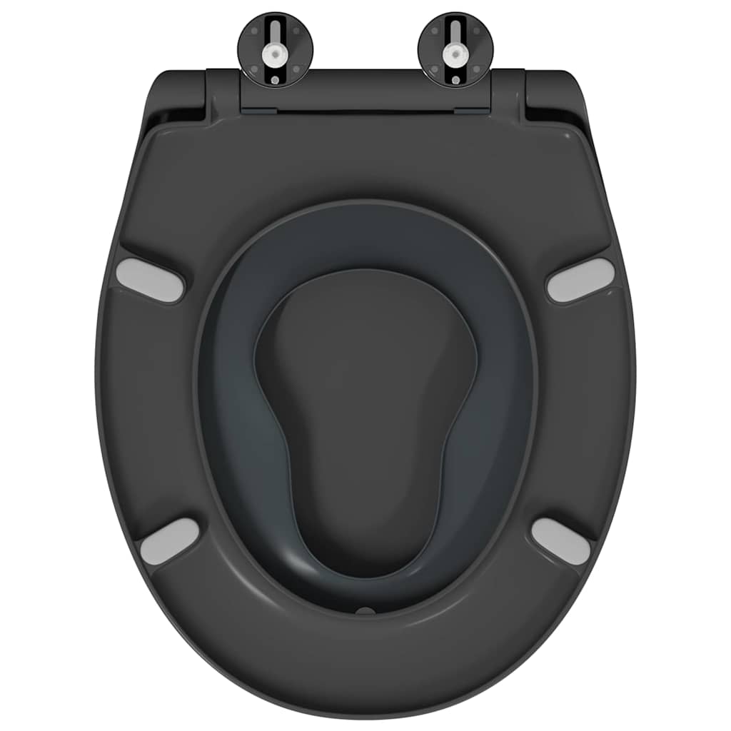 vidaXL Toilet Seat Anthracite 47 x 37 x 4 cm Duroplast