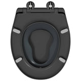 vidaXL Toilet Seat Anthracite 47 x 37 x 4 cm Duroplast
