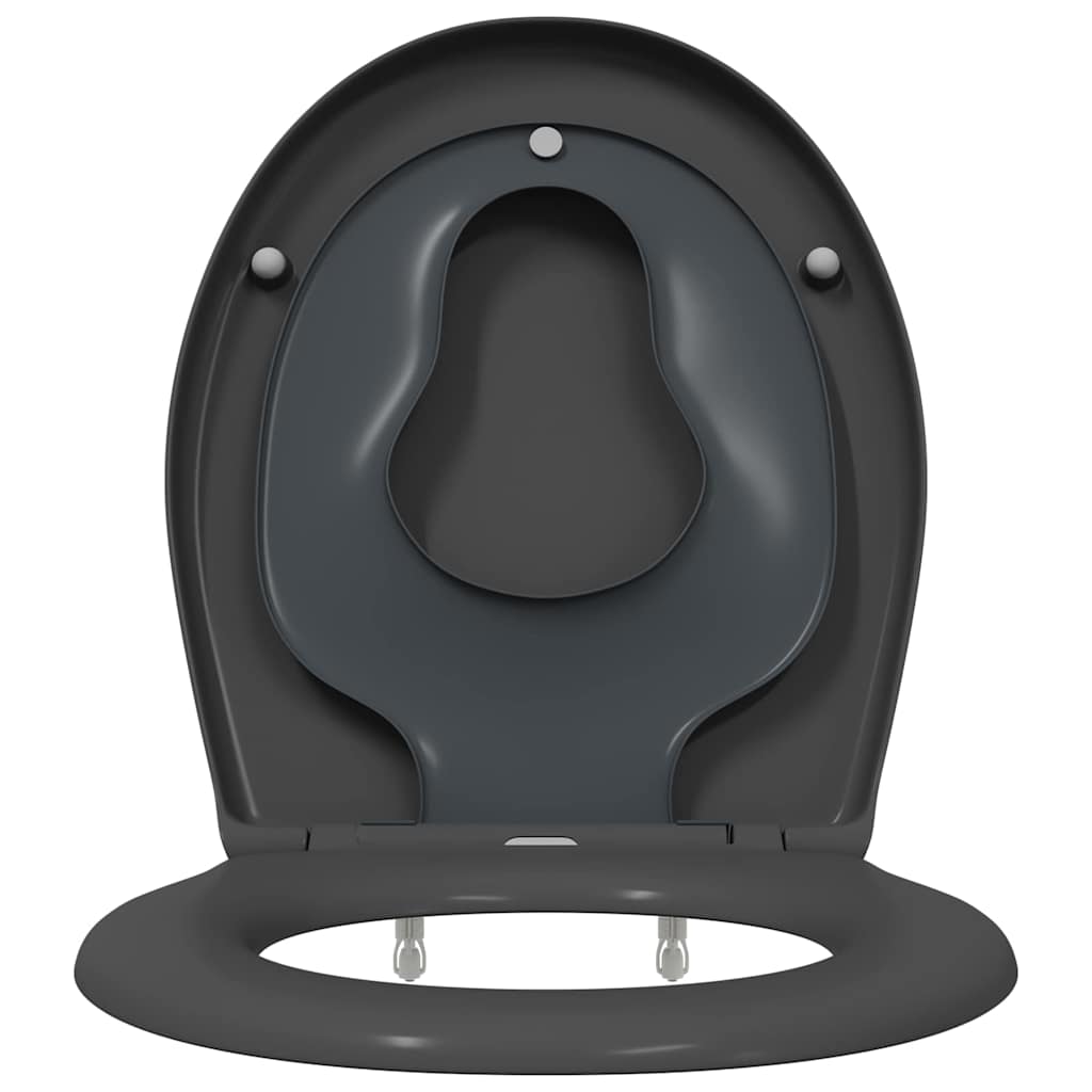 vidaXL Toilet Seat Anthracite 47 x 37 x 4 cm Duroplast