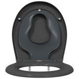 vidaXL Toilet Seat Anthracite 47 x 37 x 4 cm Duroplast
