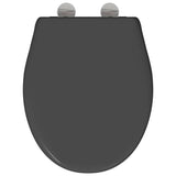 vidaXL Toilet Seat Anthracite 47 x 37 x 4 cm Duroplast