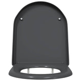 vidaXL Toiletbril Antraciet 49 x 36 x 4 cm Duroplast