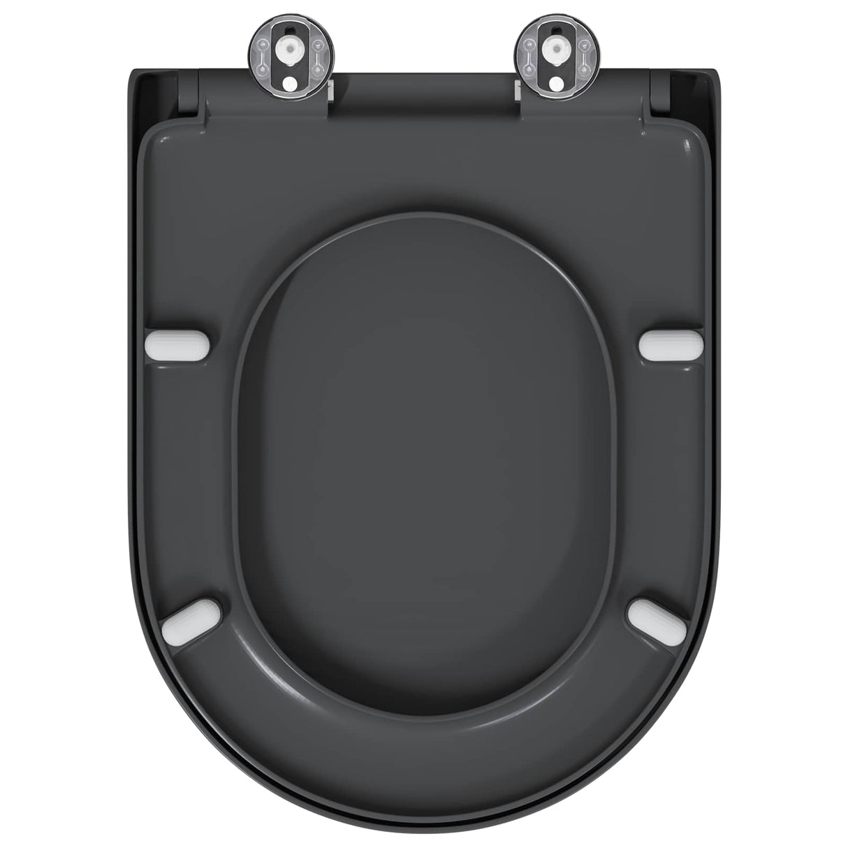 vidaXL Toiletbril Antraciet 49 x 36 x 4 cm Duroplast