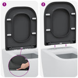 vidaXL Toiletbril Antraciet 47,5 x 35 x 3,6 cm Duroplast