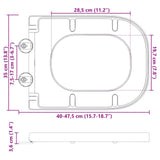 vidaXL Toiletbril Antraciet 47,5 x 35 x 3,6 cm Duroplast