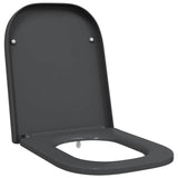 vidaXL Toiletbril Antraciet 47,5 x 35 x 3,6 cm Duroplast