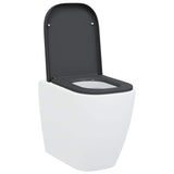 vidaXL Toiletbril Antraciet 47,5 x 35 x 3,6 cm Duroplast