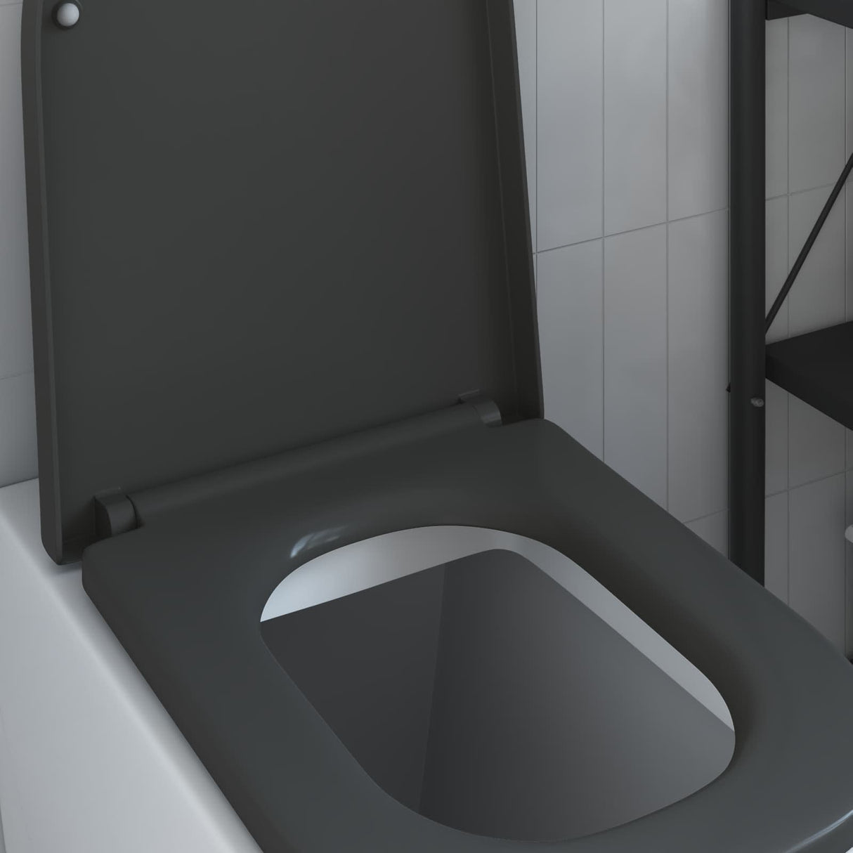 vidaXL Toiletbril Antraciet 47,5 x 35 x 3,6 cm Duroplast